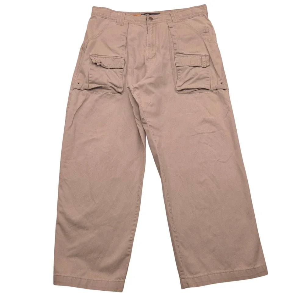 VTG‎ Y2K Oakley Softwear Cargo Pants Baggy Wide Leg Tan Mens Size 36